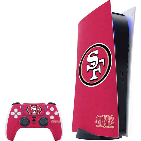 NFL San Francisco 49ers Distressed PlayStation PS5 Skins
