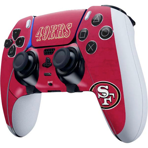 NFL San Francisco 49ers Distressed PS5 DualSense Edge Pro Controller Skin