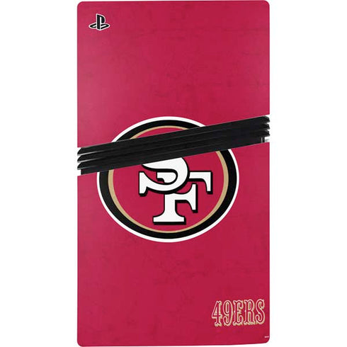 NFL San Francisco 49ers Distressed PS5 Pro Console Skin