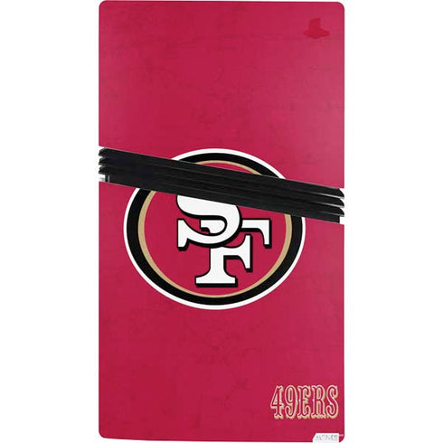 NFL San Francisco 49ers Distressed PS5 Pro Console Skin