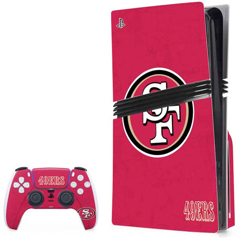 NFL San Francisco 49ers Distressed PlayStation PS5 Skins
