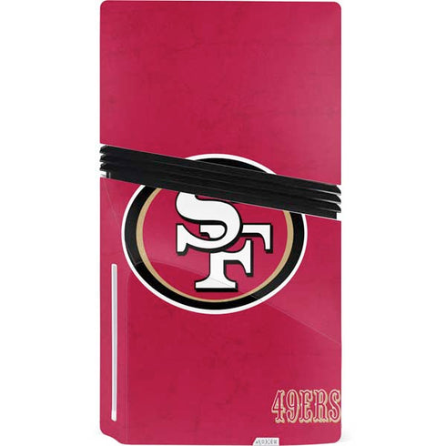 NFL San Francisco 49ers Distressed PS5 Pro Disk Console Skin