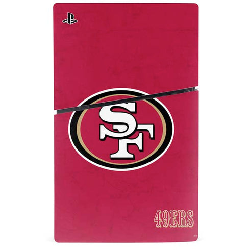 NFL San Francisco 49ers Distressed PS5 Slim Digital Edition Console Skin