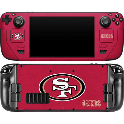 NFL San Francisco 49ers Distressed Steam Deck Handheld Gaming Computer OLED Skin
