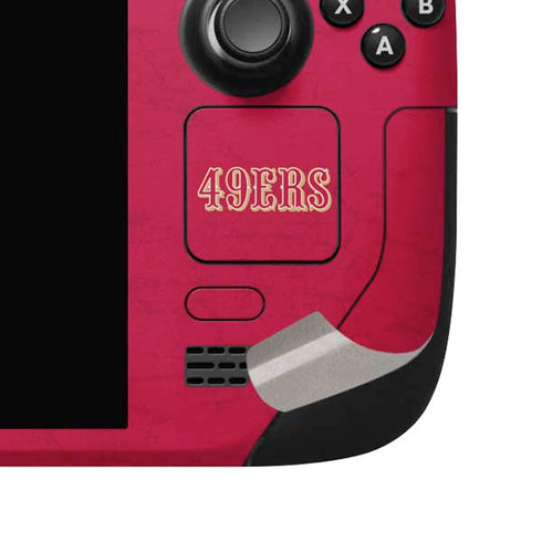 NFL San Francisco 49ers Distressed Steam Deck Handheld Gaming Computer OLED Skin