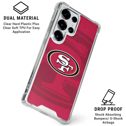NFL San Francisco 49ers Double Vision Galaxy S25 Ultra Clear Case