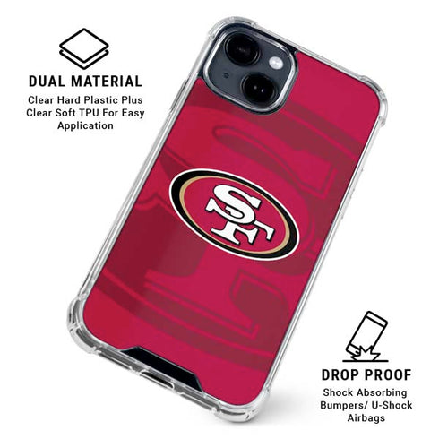 NFL San Francisco 49ers Double Vision iPhone 15 Clear Case