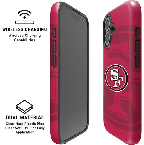 NFL San Francisco 49ers Double Vision iPhone 16 Plus Magsafe Impact Case