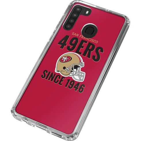 NFL San Francisco 49ers Helmet Galaxy A21 Clear Case