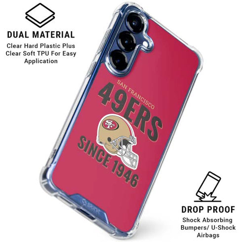 NFL San Francisco 49ers Helmet Galaxy S25 Plus Clear Case