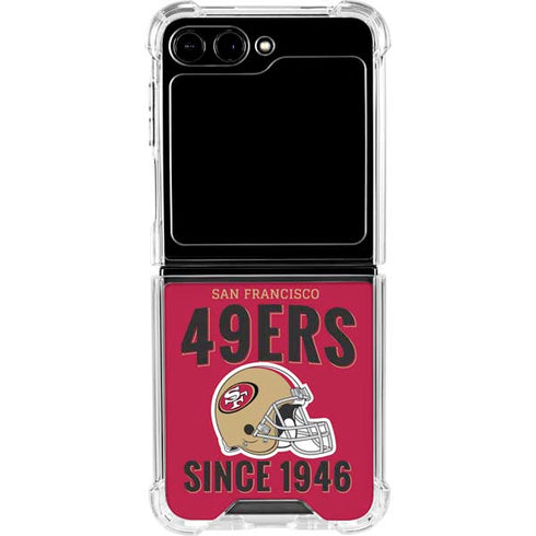 NFL San Francisco 49ers Helmet Galaxy Z Flip6 Clear Case
