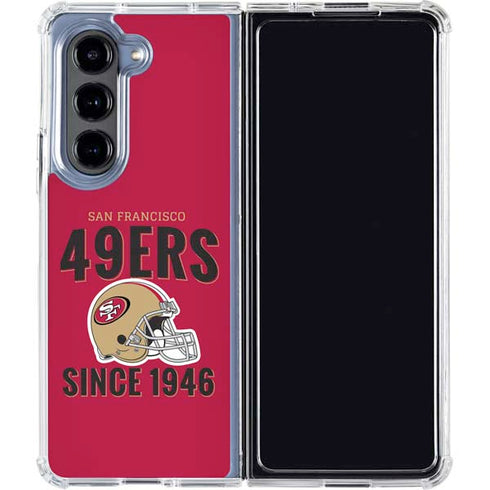 NFL San Francisco 49ers Helmet Galaxy Z Fold5 5G Clear Case
