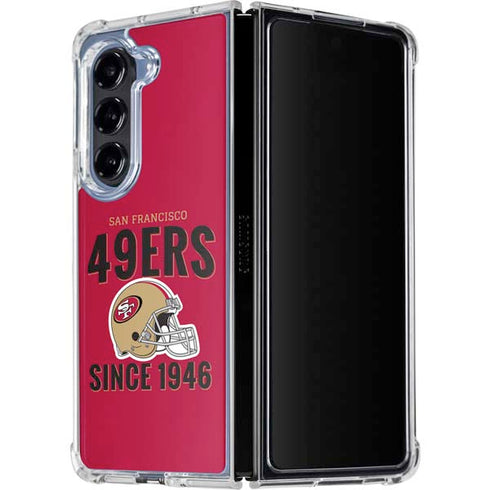 NFL San Francisco 49ers Helmet Galaxy Z Fold5 5G Clear Case