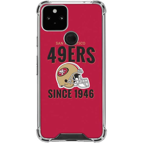NFL San Francisco 49ers Helmet Google Pixel 5 Clear Case