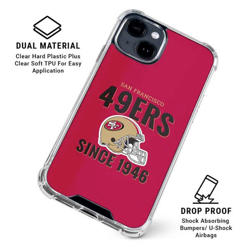 NFL San Francisco 49ers Helmet iPhone 15 Clear Case