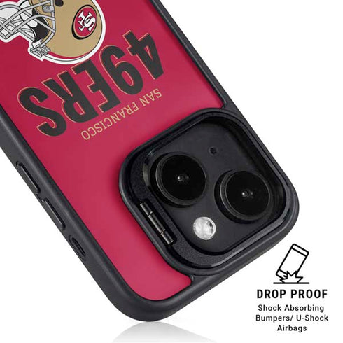 NFL San Francisco 49ers Helmet iPhone 15 Plus Kickstand Case