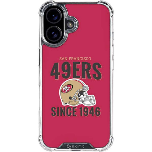 NFL San Francisco 49ers Helmet iPhone 16 Clear Case