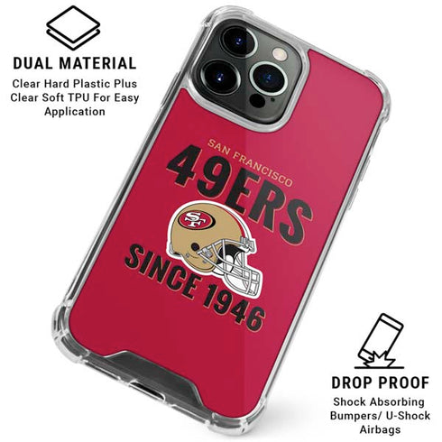 NFL San Francisco 49ers Helmet iPhone 16 Pro Max Clear Case