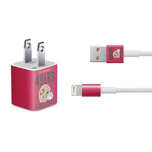 NFL San Francisco 49ers Helmet iPhone Charger (5W USB) Skin