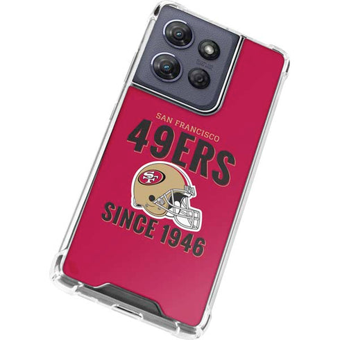 NFL San Francisco 49ers Helmet Moto G 5G (2025) Clear Case