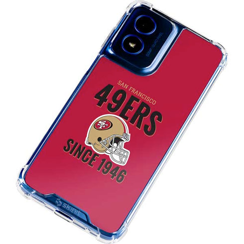 NFL San Francisco 49ers Helmet Moto G 5G (2024) Clear Case