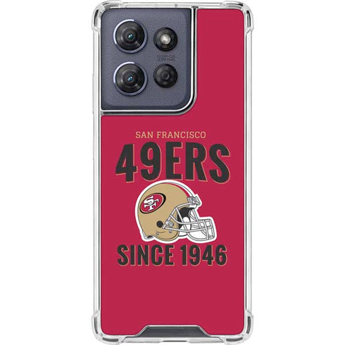 NFL San Francisco 49ers Helmet Moto G Play 5G (2025) Clear Case
