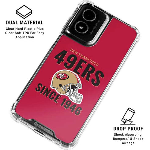 NFL San Francisco 49ers Helmet Moto G Power 5G (2024) Clear Case