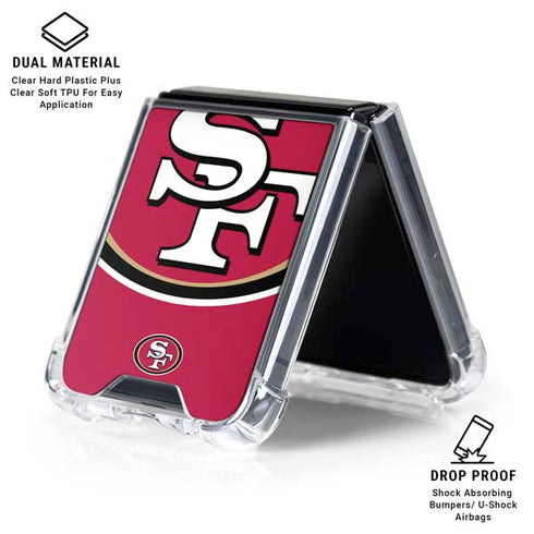 NFL San Francisco 49ers Large Logo Galaxy Z Flip6 Clear Case