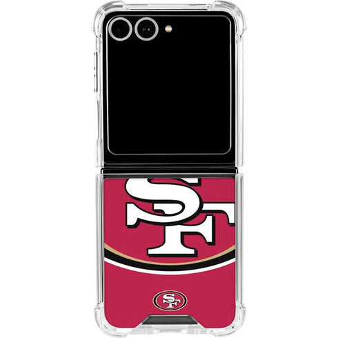 NFL San Francisco 49ers Large Logo Galaxy Z Flip7 Clear Case