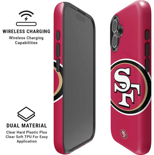 NFL San Francisco 49ers Large Logo iPhone 16 Magsafe Impact Case