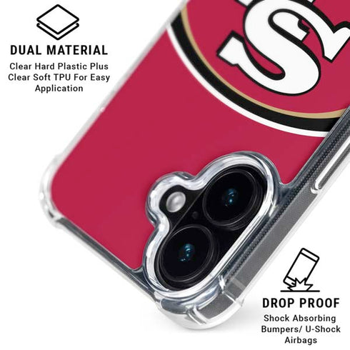 NFL San Francisco 49ers Large Logo iPhone 16 Plus Clear Case