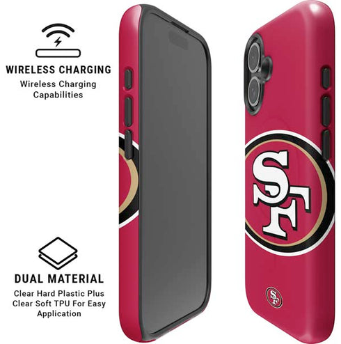 NFL San Francisco 49ers Large Logo iPhone 16 Plus Magsafe Impact Case