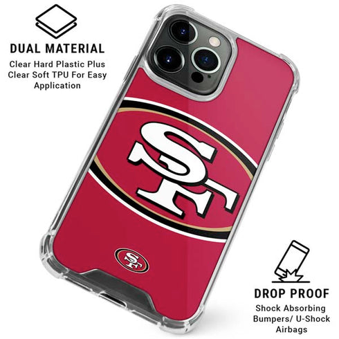 NFL San Francisco 49ers Large Logo iPhone 16 Pro Clear Case
