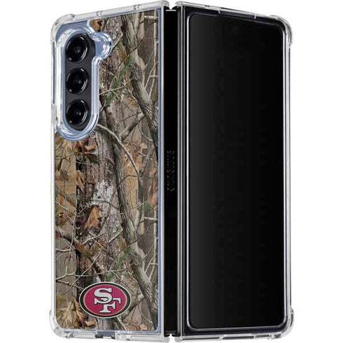 NFL San Francisco 49ers Realtree AP Camo Galaxy Z Fold5 5G Clear Case