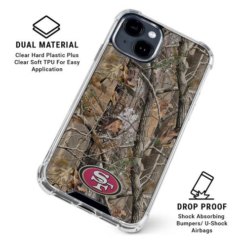 NFL San Francisco 49ers Realtree AP Camo iPhone 15 Clear Case