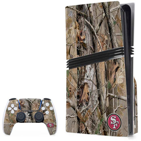 NFL San Francisco 49ers Realtree AP Camo PS5 Pro Disk Bundle Skin