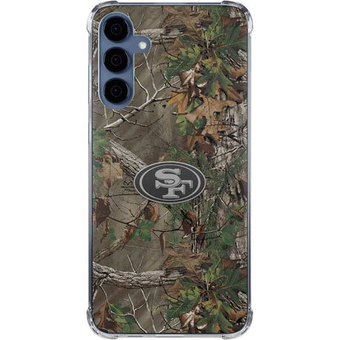 NFL San Francisco 49ers Realtree Xtra Green Camo Galaxy A55 5G Clear Case