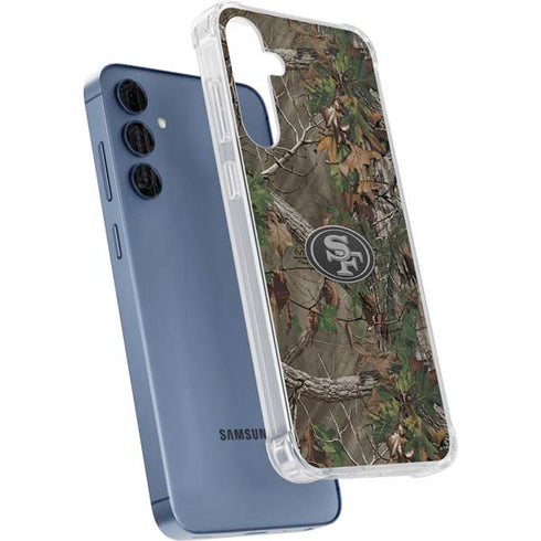 NFL San Francisco 49ers Realtree Xtra Green Camo Galaxy A55 5G Clear Case