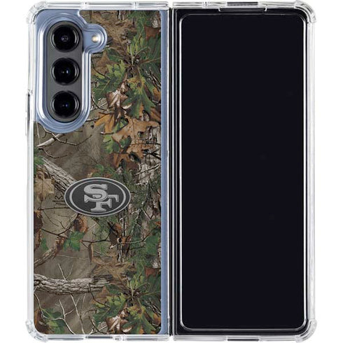 NFL San Francisco 49ers Realtree Xtra Green Camo Galaxy Z Fold5 5G Clear Case
