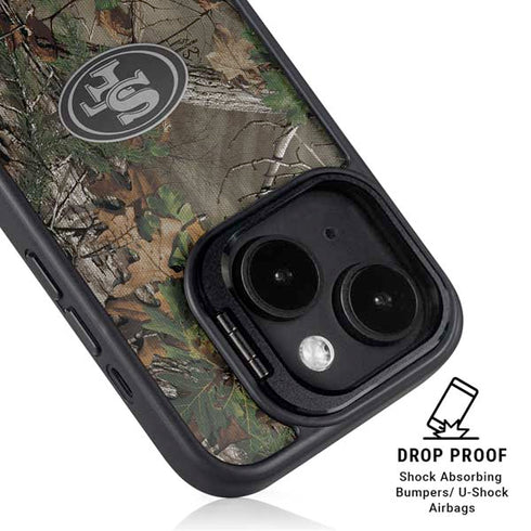 NFL San Francisco 49ers Realtree Xtra Green Camo iPhone 13 Kickstand Case