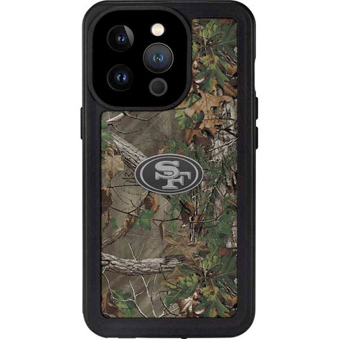 NFL San Francisco 49ers Realtree Xtra Green Camo iPhone 15 Pro Waterproof Case