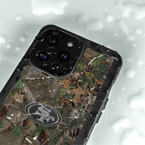 NFL San Francisco 49ers Realtree Xtra Green Camo iPhone 15 Pro Waterproof Case