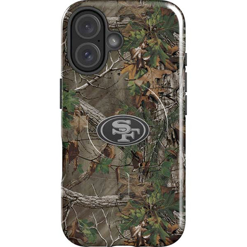 NFL San Francisco 49ers Realtree Xtra Green Camo iPhone 16 Plus Magsafe Impact Case