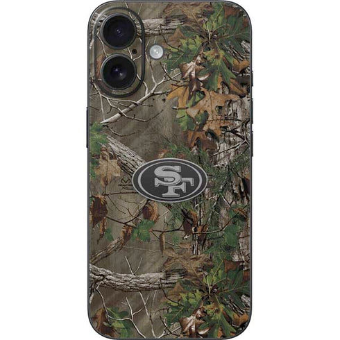 NFL San Francisco 49ers Realtree Xtra Green Camo iPhone 16 Skin