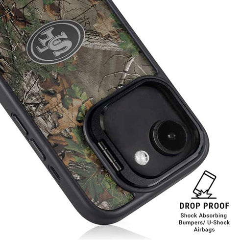NFL San Francisco 49ers Realtree Xtra Green Camo iPhone 16e Kickstand Case