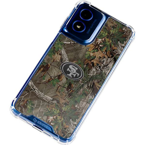 NFL San Francisco 49ers Realtree Xtra Green Camo Moto G Play 4G (2024) Clear Case