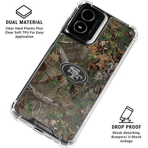 NFL San Francisco 49ers Realtree Xtra Green Camo Moto G Power 5G (2024) Clear Case