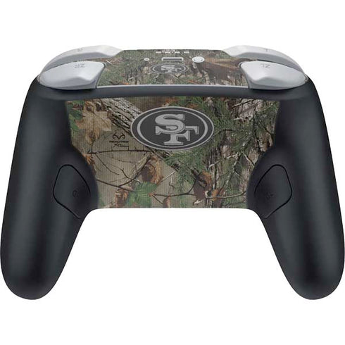 NFL San Francisco 49ers Realtree Xtra Green Camo Nintendo Switch 2 (2025) Pro Controller Skin
