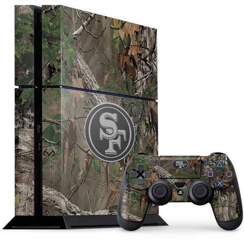 NFL San Francisco 49ers Realtree Xtra Green Camo PS4 Console and Controller Bundle Skin