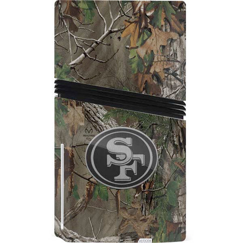 NFL San Francisco 49ers Realtree Xtra Green Camo PS5 Pro Disk Console Skin